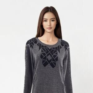 Maison Scotch Tangram Geometric Black Sweater